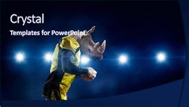  Presentation with team - Presentation design with mascots - furious rhinos team mixed media background and a navy blue colored foreground