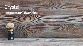  Presentation with masculine - Amazing slide deck having masculine - classic shaving brush on old backdrop and a gray colored foreground