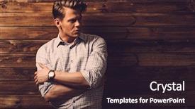  Presentation with rural housing - Beautiful presentation theme featuring masculine - handsome man wearing checkered shirt backdrop and a wine colored foreground