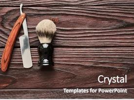 Masculine Vintage Barber Shop Tools PPT template 55 | CrystalGraphics