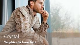  Presentation with masculine - Cool new theme with masculine-confident-military-man backdrop and a coral colored foreground