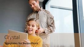  Presentation with masculine - Cool new presentation theme with masculine-pleased-military-man-doing backdrop and a coral colored foreground