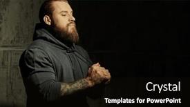  Presentation with black man - Slide deck with masculinity-and-physical-strength-male background and a black colored foreground