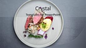  Presentation with wagyu - Presentation theme with masged - barbecue wagyu point steak background and a light gray colored foreground