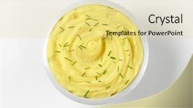 Presentation with potato - Colorful PPT theme enhanced with masged - bowl of mashed potato puree backdrop and a blonde colored foreground