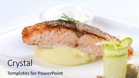  Presentation with salmon grilled fish salmon grilled - Cool new presentation design with masged - grilled salmon and mashed potatoes backdrop and a lemonade colored foreground