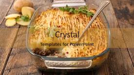  Presentation with potato - Colorful theme enhanced with masged - hachis parmentier mashed potato backdrop and a  colored foreground