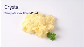  Presentation with pile - Presentation theme having masged - pile of mashed potatoes background and a sky blue colored foreground
