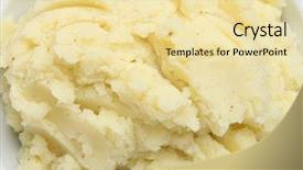  Presentation with japanese new year above view - Slide deck with masged - seasoned mashed potatoes viewed background and a blonde colored foreground