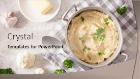  Presentation with ketogenic diet - Amazing presentation theme having mashed-cauliflower-with-butter-ketogenic backdrop and a soft green colored foreground