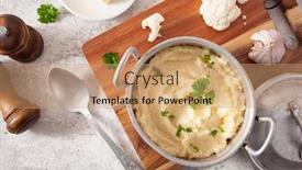  Presentation with ketogenic diet - Slide deck having mashed-cauliflower-with-butter-ketogenic background and a coral colored foreground