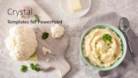  Presentation with cauliflower - Amazing presentation design having mashed-cauliflower-with-butter-ketogenic backdrop and a lemonade colored foreground