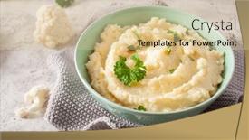  Presentation with ketogenic diet - PPT theme enhanced with mashed-cauliflower-with-butter-ketogenic background and a lemonade colored foreground