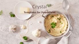  Presentation with ketogenic diet - Slides having mashed-cauliflower-with-butter-ketogenic background and a lemonade colored foreground