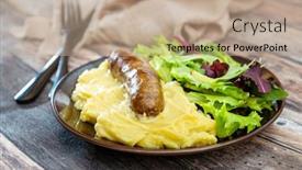  Presentation with butter - Slide deck with mashed-potato-with-cream-butter background and a coral colored foreground