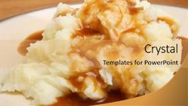  Presentation with potato - PPT theme having mashed potato with gravy poured background and a yellow colored foreground
