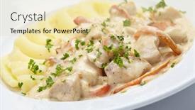  Presentation with meat - Slide set consisting of mashed-potato-with-meat background and a blonde colored foreground