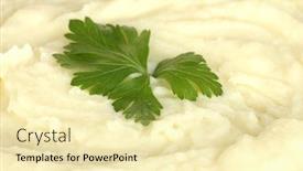  Presentation with potato - PPT theme having mashed potato with parsley close-up background and a blonde colored foreground