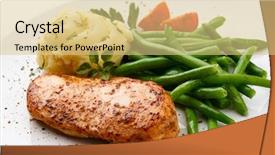  Presentation with non veg food chicken biryani - Presentation design consisting of mashed potatoes and green beans background and a lemonade colored foreground