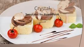  Presentation with tongue - Presentation having mashed-potatoes-with-beef-tongue background and a coral colored foreground