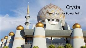  Presentation with sabah - Presentation theme having masjid negeri sabah the state background and a light blue colored foreground