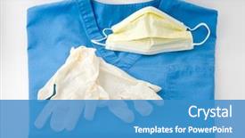  Presentation with mask nurse - Presentation theme enhanced with medical mask - close up of a nurse's background and a teal colored foreground