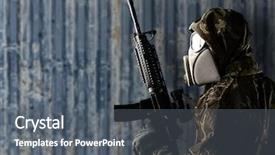  Presentation with gas - Presentation theme having mask against a grunge background background and a gray colored foreground