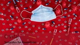  Presentation with corona - Theme enhanced with mask-and-corona-virus-protection background and a crimson colored foreground