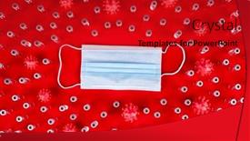  Presentation with corona - Presentation theme enhanced with mask-and-corona-virus-protection background and a crimson colored foreground