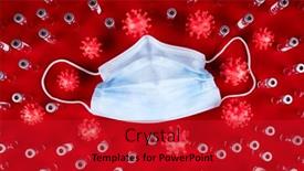  Presentation with corona - PPT layouts with mask-and-corona-virus-protection background and a crimson colored foreground