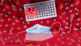  Presentation with corona - Presentation design featuring mask-and-corona-virus-protection background and a red colored foreground