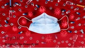  Presentation with corona - PPT layouts enhanced with mask-and-corona-virus-protection background and a crimson colored foreground