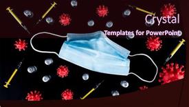  Presentation with corona - Presentation theme with mask-and-corona-virus-protection background and a wine colored foreground