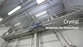  Presentation with mask - Presentation design consisting of mask and goggles - industrial accident background and a gray colored foreground