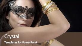  Presentation with gold silver - Beautiful presentation theme featuring mask and gold and silver backdrop and a coral colored foreground