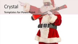  Presentation with white christmas - Slide deck consisting of mask and holding a skiing background and a  colored foreground