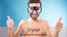  Presentation with swimming - Audience pleasing slides consisting of mask athletes - happy smiling guy in swimming backdrop and a coral colored foreground