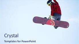  Presentation with young athletes box jumping - Presentation theme enhanced with mask athletes - image of young athlete jumping background and a sky blue colored foreground