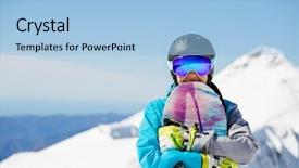  Presentation with snowboard - Audience pleasing slide deck consisting of mask athletes - photo of athlete in helmet backdrop and a light blue colored foreground