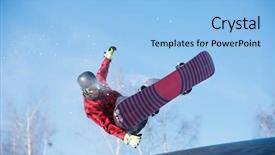  Presentation with snowboard - Beautiful PPT layouts featuring mask athletes - picture of young athlete jumping backdrop and a light blue colored foreground