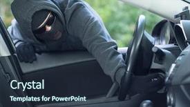  Presentation with lawyer client meeting wearing mask - Audience pleasing presentation theme consisting of mask balaclava stealing car key backdrop and a  colored foreground