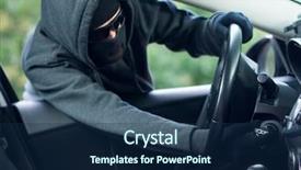  Presentation with car key - Presentation theme enhanced with mask balaclava stealing car key background and a navy blue colored foreground