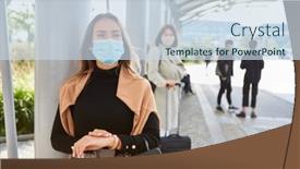  Presentation with public transport - Cool new theme with mask-compulsory-for-commuters backdrop and a sky blue colored foreground