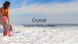  Presentation with red banner - Amazing slide deck having mask flippers on a deserted backdrop and a light blue colored foreground