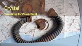  Presentation with metal detector - Presentation theme having mask found with metal detector background and a tawny brown colored foreground