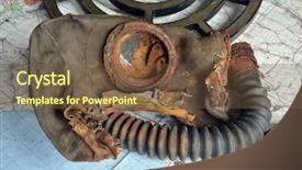  Presentation with metal detector - Audience pleasing PPT theme consisting of mask found with metal detector backdrop and a tawny brown colored foreground