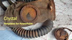  Presentation with metal detector - Slides having mask found with metal detector background and a tawny brown colored foreground