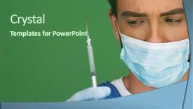  Presentation with surgical nurse - Slides featuring mask holding up his hand background and a ocean colored foreground