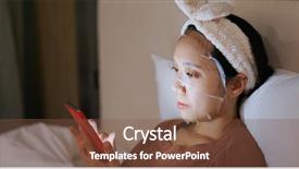  Presentation with face mask - PPT theme having mask in bed at night background and a tawny brown colored foreground