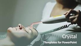  Presentation with beauty cosmetic - Cool new presentation theme with mask in spa beauty salon backdrop and a gray colored foreground